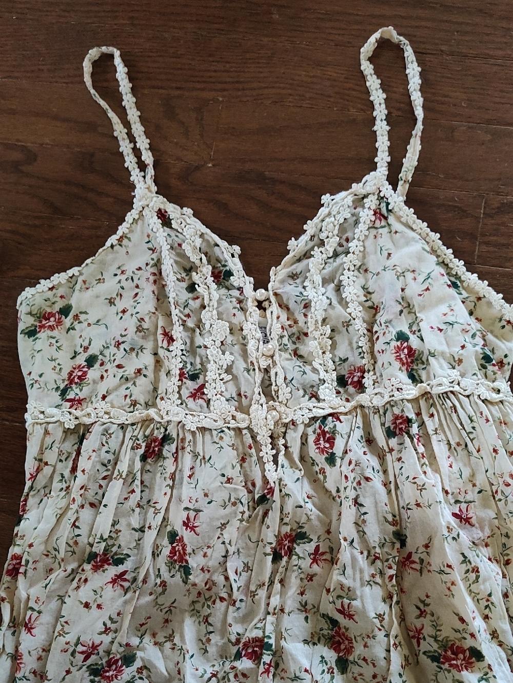 Victoria's Secret Country Delicate Dress/Tunic  with Pink & Green Floral Print S